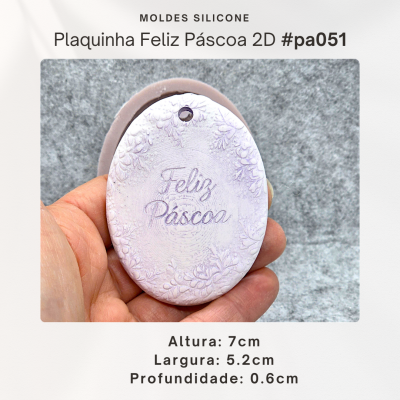 Plaquinha Feliz Páscoa 2D