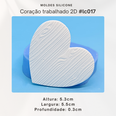 Coração efeito madeira 2D