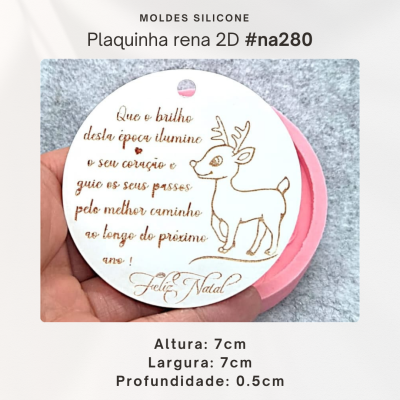 Plaquinha Rena 2D