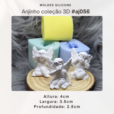Coleção anjinhos não vejo o mal, não digo o mal, não ouço o mal 3D