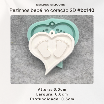 Pezinhos Bebé no coração 2D