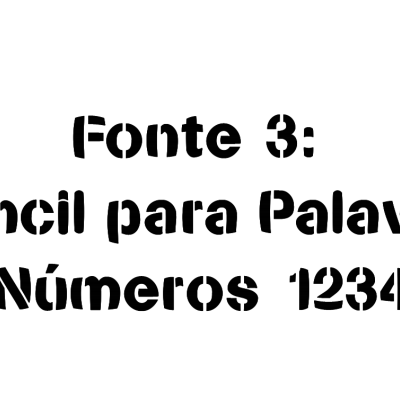 Stencil para Números e Texto Stencil para Números e Texto