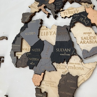 WorldMap - 3D - 5 cores - Países e Capitais em Inglês