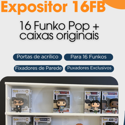 Expositor para Funko Pops - Modelo 16FB Expositor para Funko Pops - Modelo 16FB
