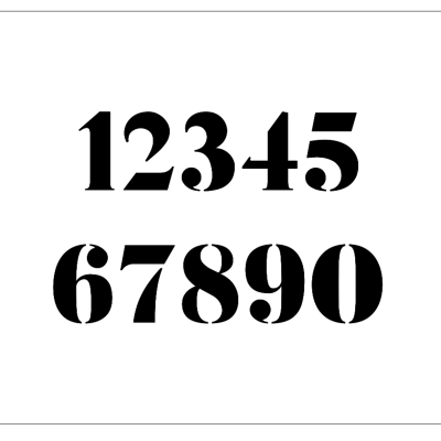 Stencil para Números e Texto Stencil para Números e Texto