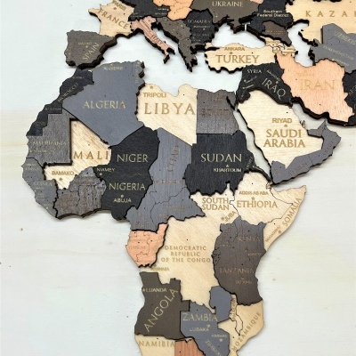 WorldMap - 3D - 5 cores - Países e Capitais em Inglês
