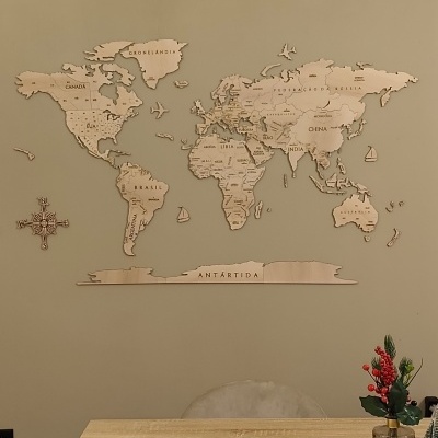 MapaMundo 2D - Cor natural - Países e capitais em português ou inglês