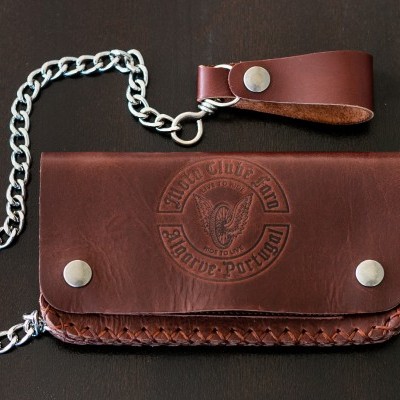 Carteira cabedal com corrente MCF