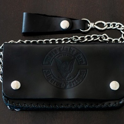 Carteira cabedal com corrente MCF