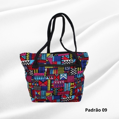 Bolsa VB Capulana Mono Padrão com asas pretas