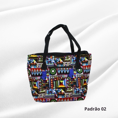 Bolsa VB Capulana Mono Padrão com asas pretas