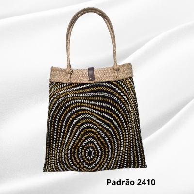 Cesto Palha Asas c/ Dobra Capulana Modern Afro