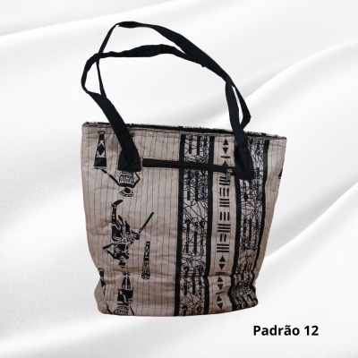 Bolsa VB Capulana Mono Padrão com asas pretas