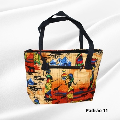 Bolsa VB Capulana Mono Padrão com asas pretas