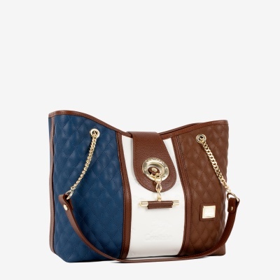 Mala de Ombro Sublime Azul-Camel