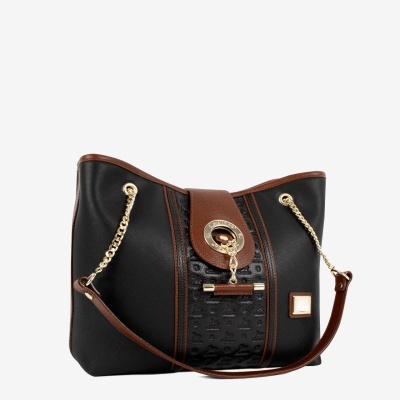 Mala de Ombro Origem Preto-Mel