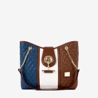 Mala de Ombro Sublime Azul-Camel