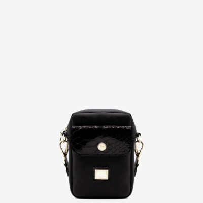 Bolsa Tiracolo Cherry Blossom Preto  -Cavalinho