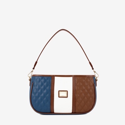 Mala de Ombro Sublime Azul-Camel