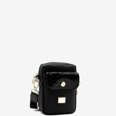 Bolsa Tiracolo Cherry Blossom Preto  -Cavalinho