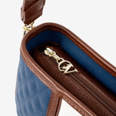 Mala de Ombro Sublime Azul-Camel