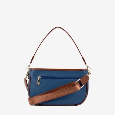 Mala de Ombro Sublime Azul-Camel