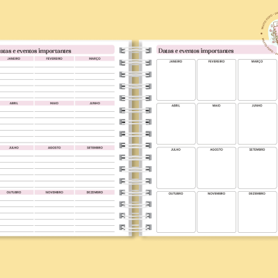 Agenda 2026 Riscas Rosa, Pêssego e Verde