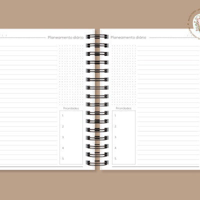 Planner Diário Quadrados Castanhos
