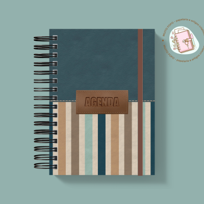 Agenda Azul com Riscas