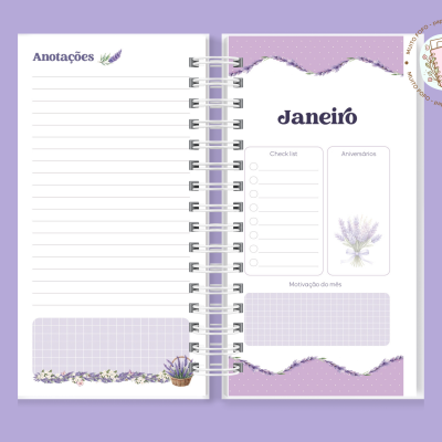 Agenda Slim Lavanda Serena