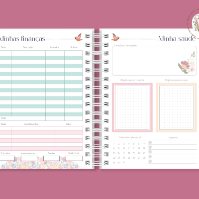 Planner Birds And Flowers