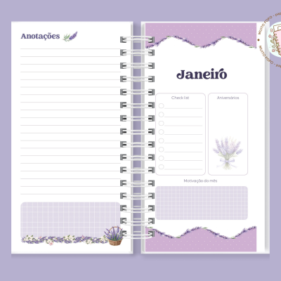 Agenda Slim Sonhos De Lavanda