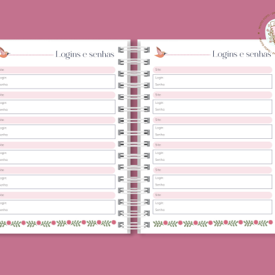 Planner Birds And Flowers