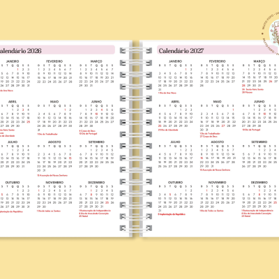 Agenda 2026 Riscas Rosa, Pêssego e Verde