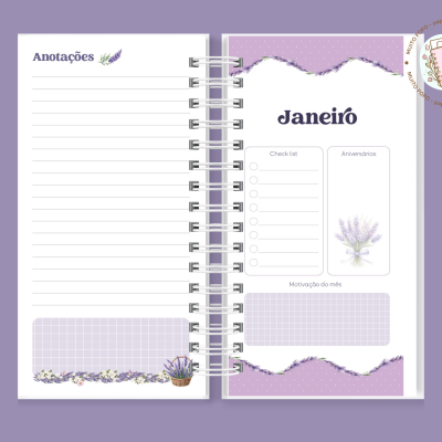 Agenda Slim Bouquet De Lavanda