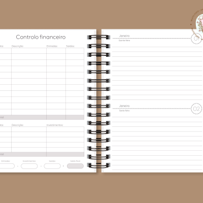 Agenda 2026 Azul com Riscas