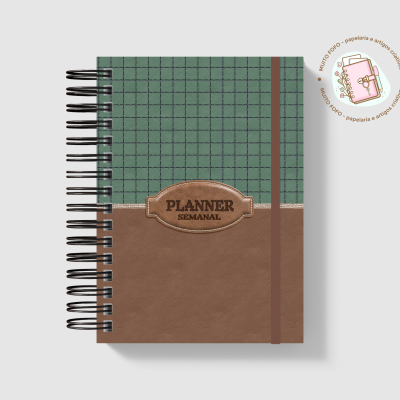 Planner Semanal Verde Castanho