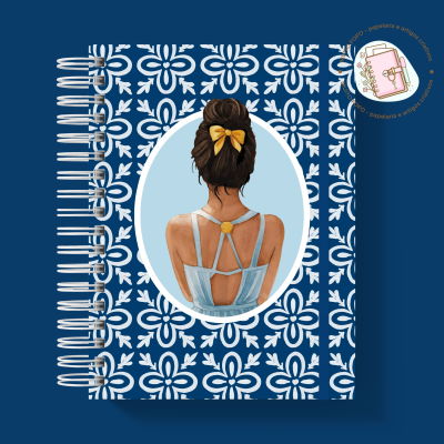 Caderno Grande Blue Garden Girl