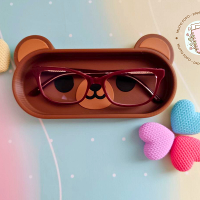 Porta Óculos — Ursinho Caramelo