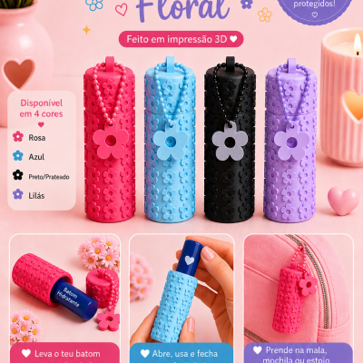 Porta Batom Floral