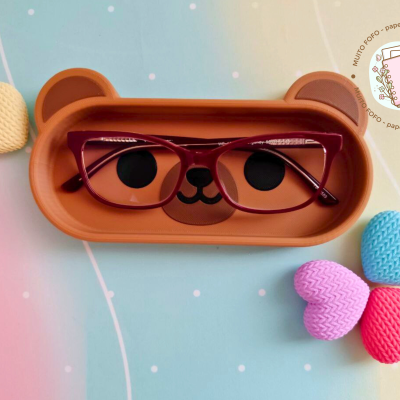 Porta Óculos — Ursinho Mel