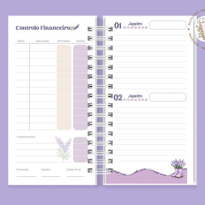 Agenda Slim Lavanda Serena