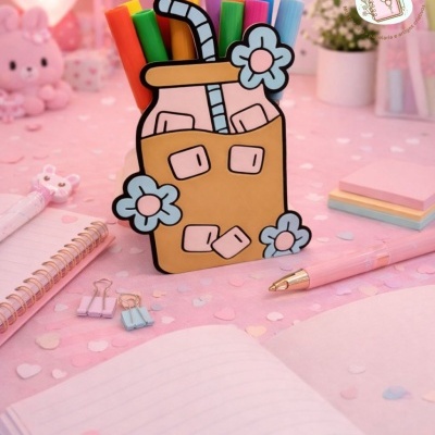 Porta Canetas Copo de Vidro