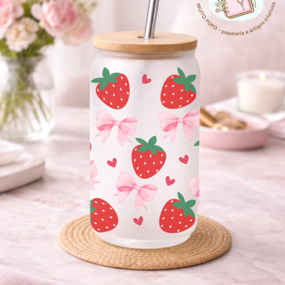 Copo Romance de Morango