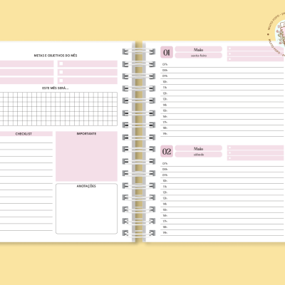 Agenda 2026 Riscas Rosa, Pêssego e Verde