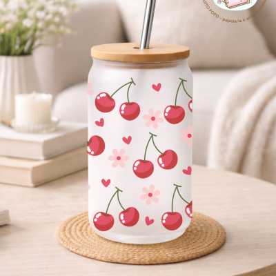Copo Cerejas Em Flor