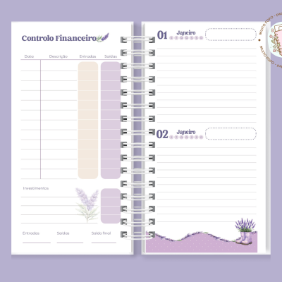 Agenda Slim Sonhos De Lavanda