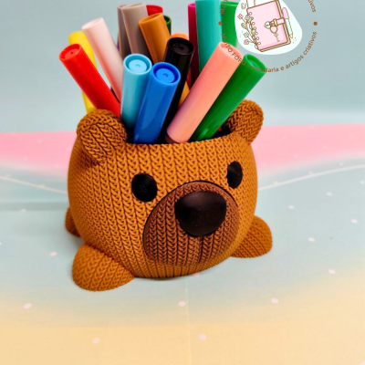 Porta Canetas — Ursinho Mel