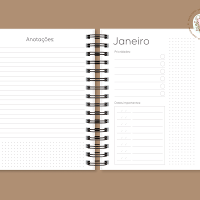 Agenda 2026 Azul com Riscas