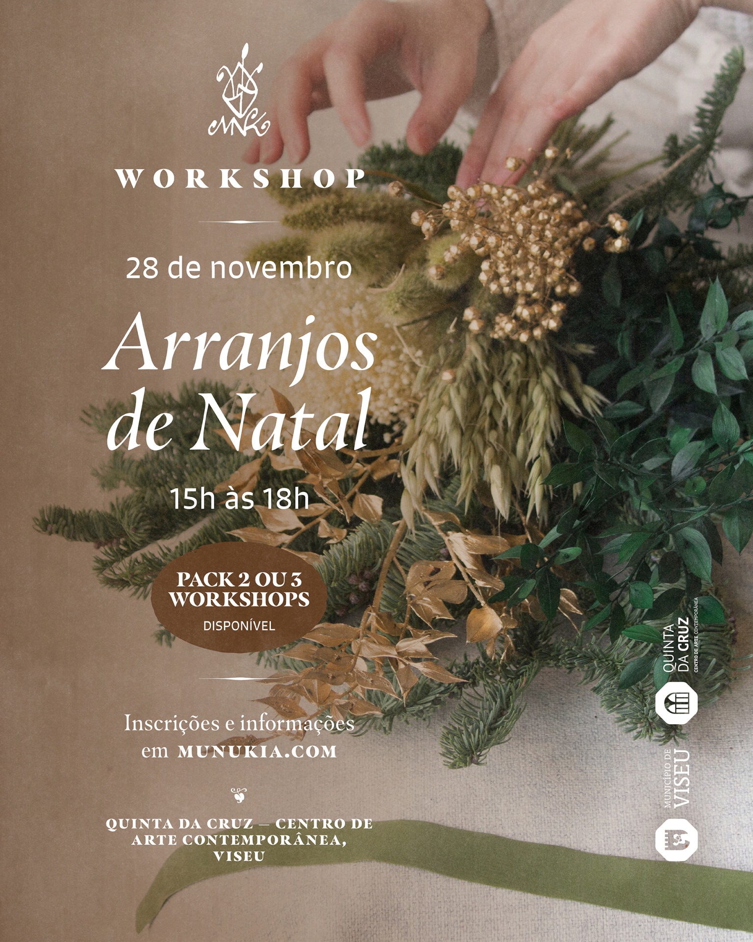Workshop de Arranjos de Natal - 28/11 em Viseu Workshop de Arranjos de Natal - 28/11 em Viseu